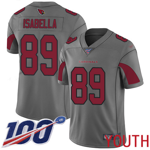 Arizona Cardinals Limited Silver Youth Andy Isabella Jersey NFL Football #89 100th Season Inverted Legend